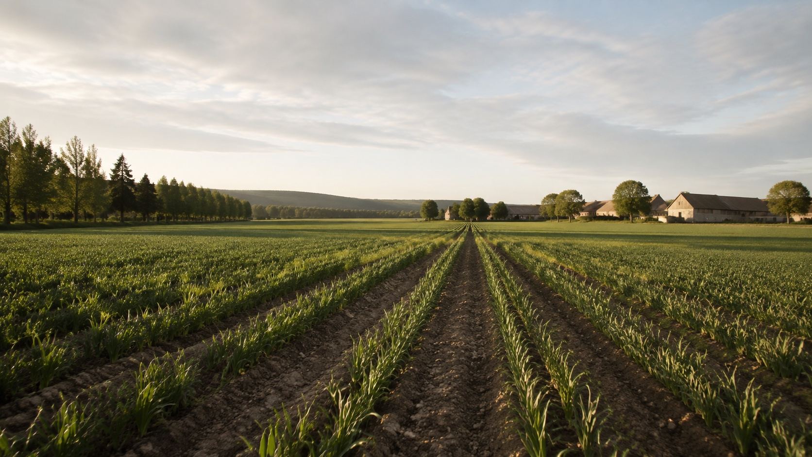 Crops and farm buildings