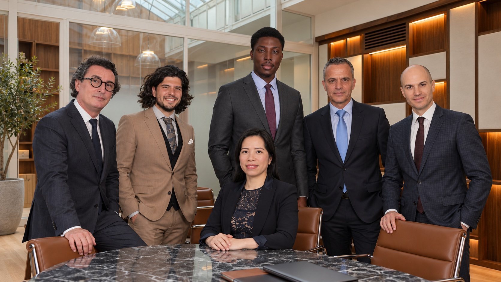 The Rive Gauche Avocats team gathered around the firm’s meeting table